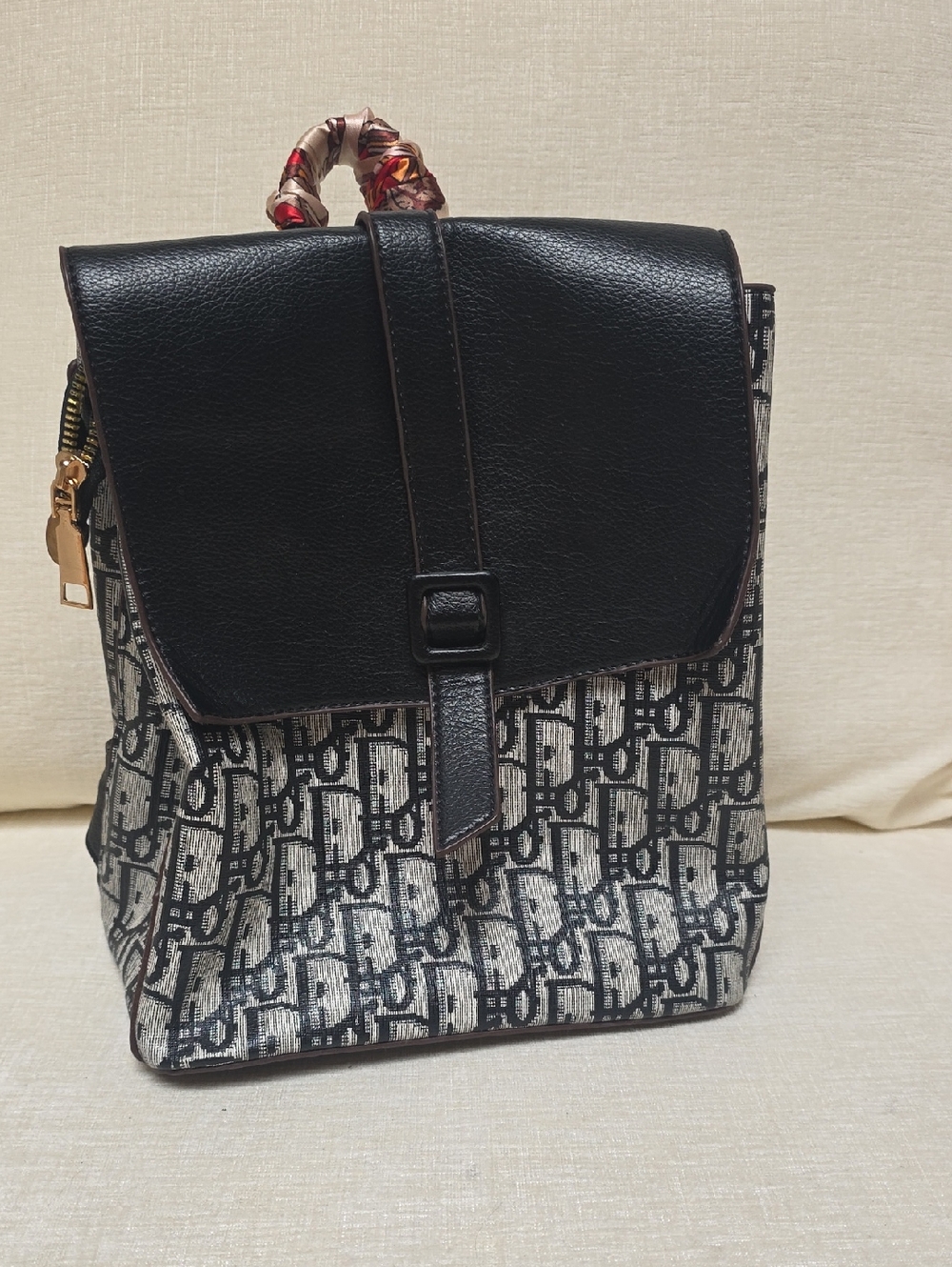 Black and Gray Monogram Canvas Men’s Backpack